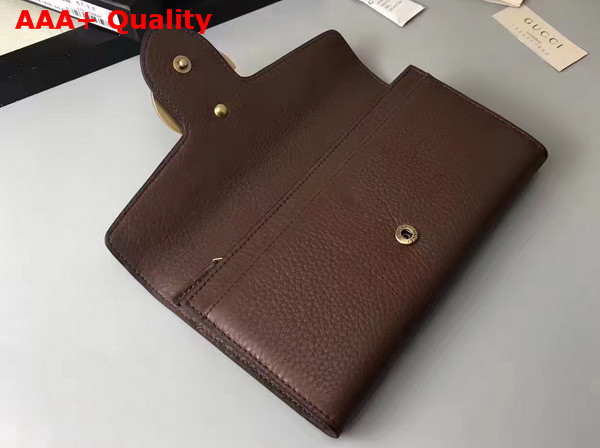 Gucci GG Marmont Continental Wallet in Nut Brown Grain Leather Replica