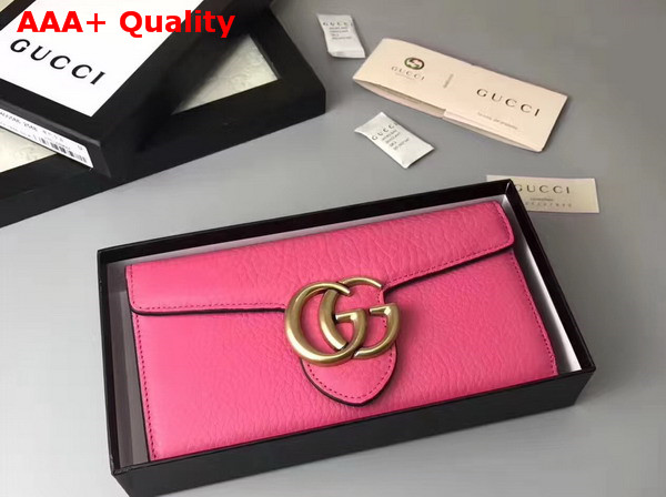 Gucci GG Marmont Continental Wallet in Peach Grain Leather Replica