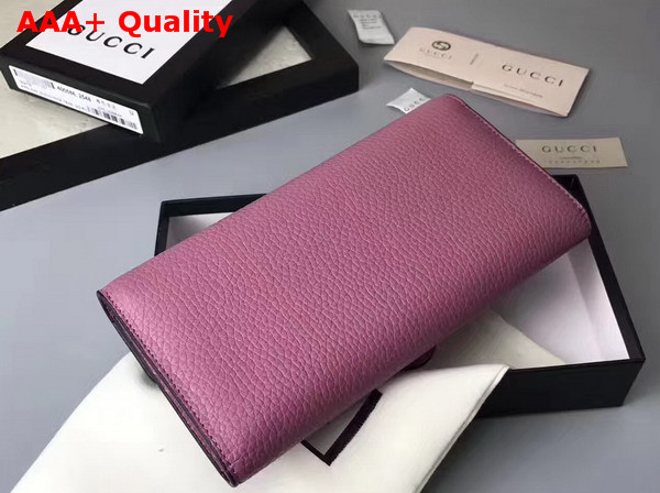 Gucci GG Marmont Continental Wallet in Pink Grain Leather Replica