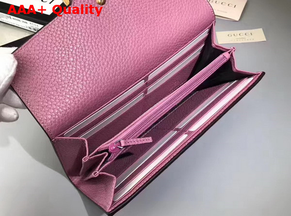 Gucci GG Marmont Continental Wallet in Pink Grain Leather Replica