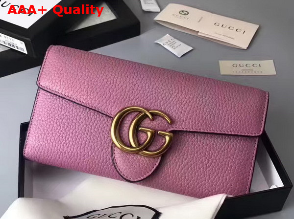 Gucci GG Marmont Continental Wallet in Pink Grain Leather Replica