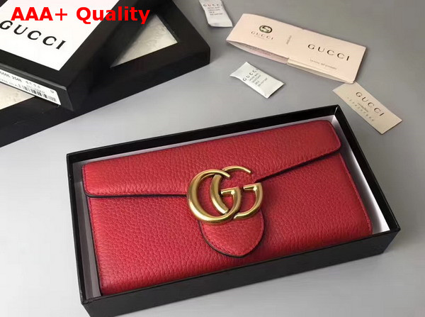 Gucci GG Marmont Continental Wallet in Red Grain Leather Replica