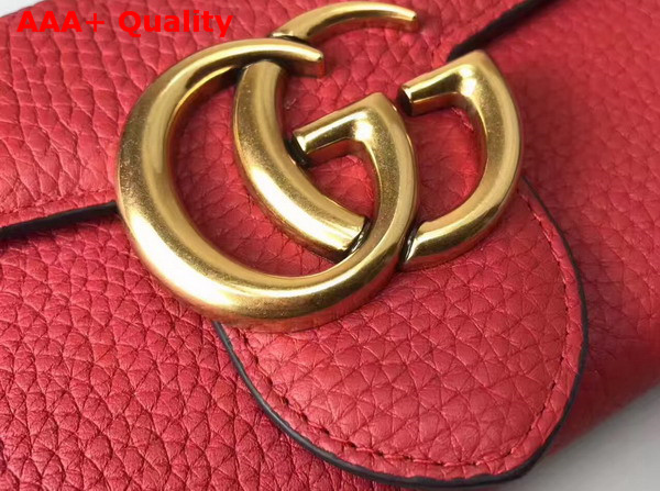 Gucci GG Marmont Continental Wallet in Red Grain Leather Replica