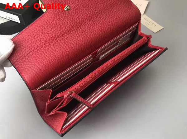 Gucci GG Marmont Continental Wallet in Red Grain Leather Replica