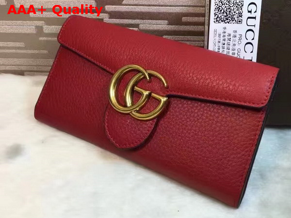 Gucci GG Marmont Continental Wallet in Red Leather Replica