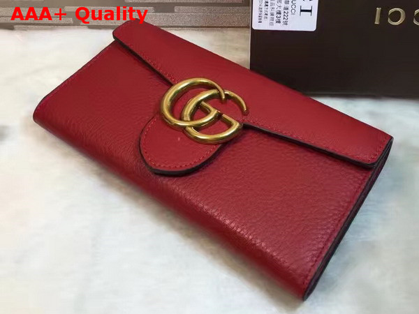 Gucci GG Marmont Continental Wallet in Red Leather Replica