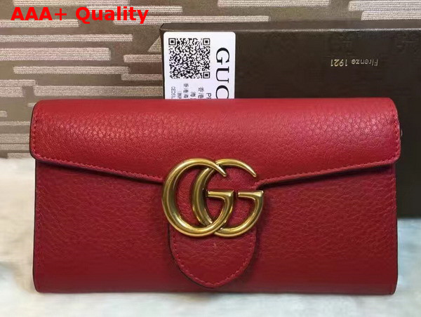 Gucci GG Marmont Continental Wallet in Red Leather Replica