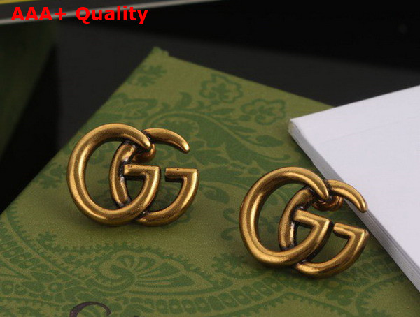 Gucci GG Marmont Earrings in Antique Gold Replica