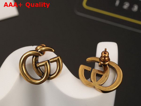 Gucci GG Marmont Earrings in Antique Gold Replica