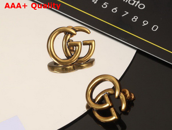 Gucci GG Marmont Earrings in Antique Gold Replica