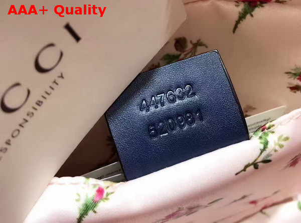 Gucci GG Marmont Embroidered Denim Shoulder Bag Blue Chevron Replica