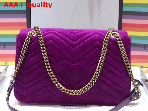 Gucci GG Marmont Embroidered Velvet Bag Loved Applique Bordeaux Chevron Velvet Replica