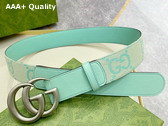 Gucci GG Marmont Jumbo GG Belt in Beige and Mint Jumbo GG Canvas 400593 Replica