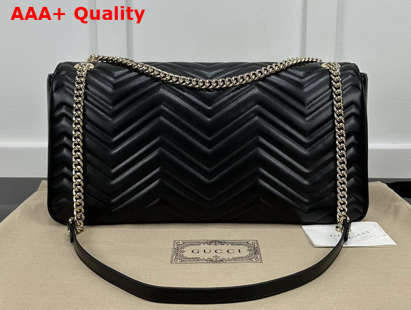 Gucci GG Marmont Large Shoulder Bag in Black Matelasse Chevron Leather 788371 Replica