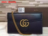 Gucci GG Marmont Leather Chain Wallet Black Real Leather Replica