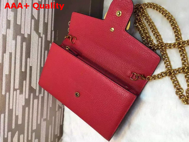 Gucci GG Marmont Leather Chain Wallet Red Replica