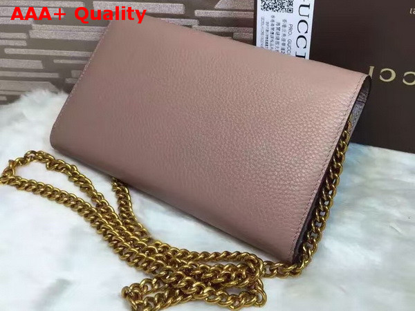 Gucci GG Marmont Leather Chain Wallet in Pink Replica