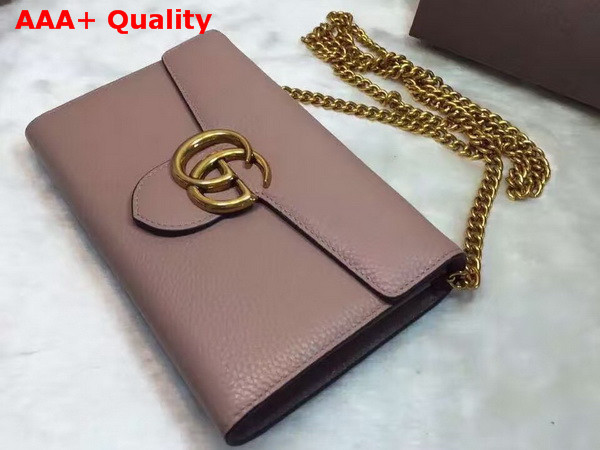 Gucci GG Marmont Leather Chain Wallet in Pink Replica