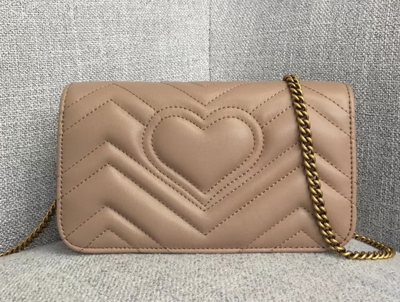 Gucci GG Marmont Leather Mini Bag Nude