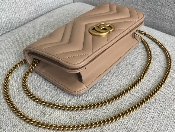 Gucci GG Marmont Leather Mini Bag Nude