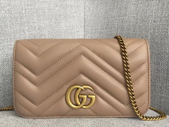 Gucci GG Marmont Leather Mini Bag Nude