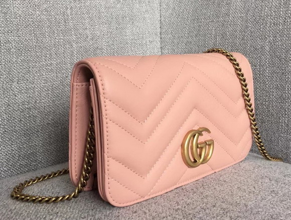 Gucci GG Marmont Leather Mini Bag Pink