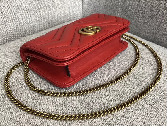 Gucci GG Marmont Leather Mini Bag Red