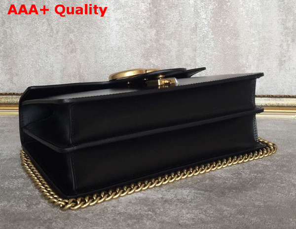 Gucci GG Marmont Leather Shoulder Bag in Black Box Leather Replica