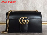 Gucci GG Marmont Leather Shoulder Bag in Black Box Leather Replica