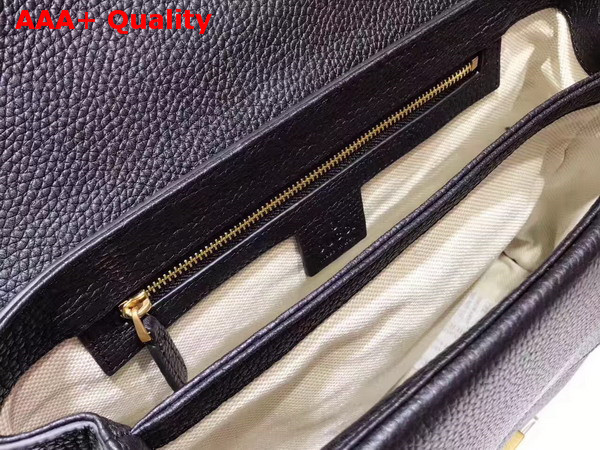 Gucci GG Marmont Leather Shoulder Bag in Black Grain Leather Replica