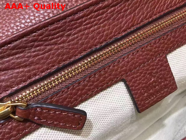 Gucci GG Marmont Leather Shoulder Bag in Brown Grain Leather Replica