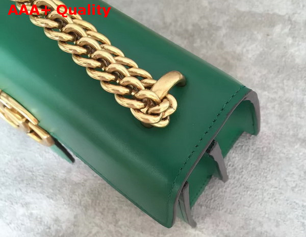 Gucci GG Marmont Leather Shoulder Bag in Green Box Leather Replica