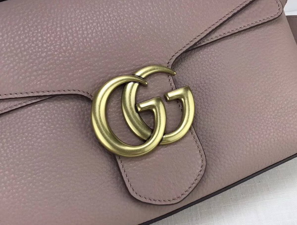 Gucci GG Marmont Leather Shoulder Bag in Light Pink Grain Leather