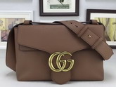 Gucci GG Marmont Leather Shoulder Bag in Nude Grain Leather