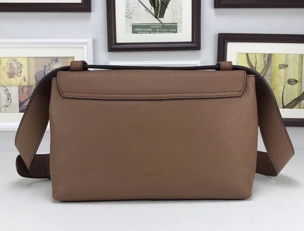 Gucci GG Marmont Leather Shoulder Bag in Nude Grain Leather