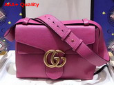 Gucci GG Marmont Leather Shoulder Bag in Pink Grain Leather Replica