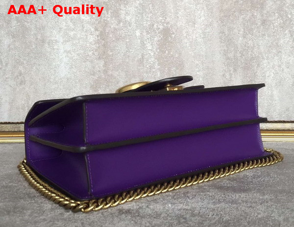 Gucci GG Marmont Leather Shoulder Bag in Purple Box Leather Replica