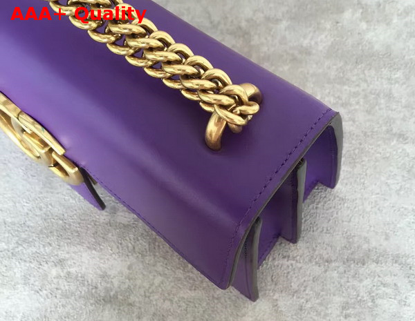 Gucci GG Marmont Leather Shoulder Bag in Purple Box Leather Replica