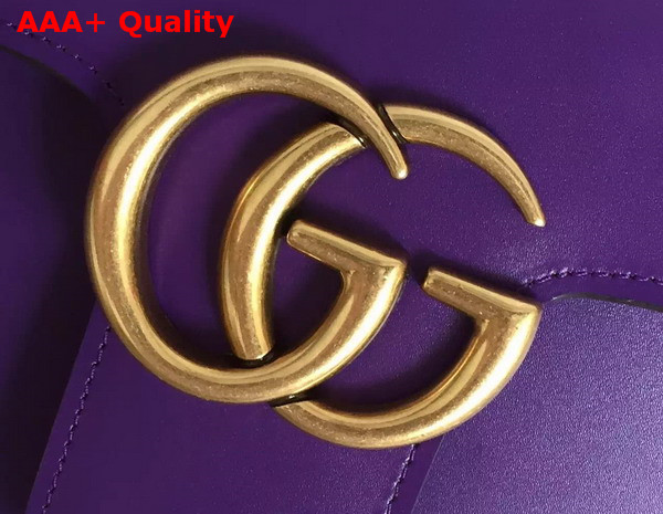 Gucci GG Marmont Leather Shoulder Bag in Purple Box Leather Replica