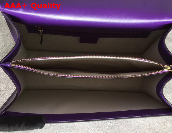 Gucci GG Marmont Leather Shoulder Bag in Purple Box Leather Replica