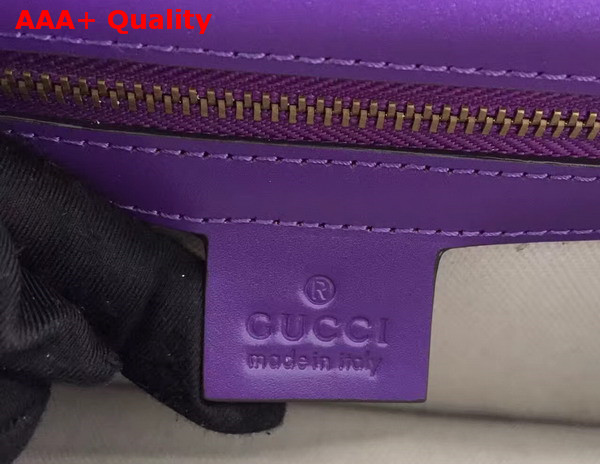 Gucci GG Marmont Leather Shoulder Bag in Purple Box Leather Replica