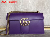 Gucci GG Marmont Leather Shoulder Bag in Purple Box Leather Replica