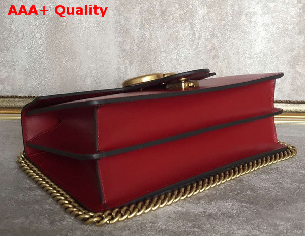 Gucci GG Marmont Leather Shoulder Bag in Red Box Leather Replica