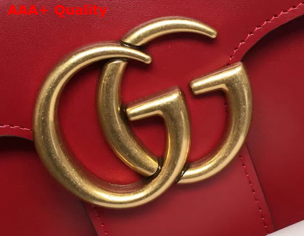 Gucci GG Marmont Leather Shoulder Bag in Red Box Leather Replica