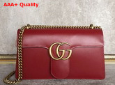 Gucci GG Marmont Leather Shoulder Bag in Red Box Leather Replica