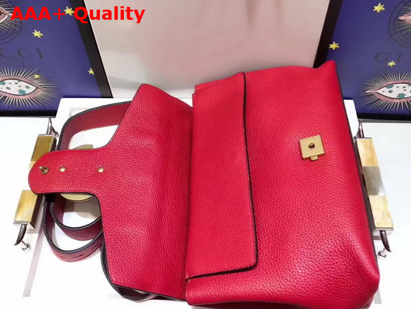 Gucci GG Marmont Leather Shoulder Bag in Red Grain Leather Replica