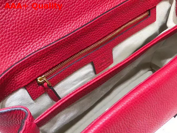 Gucci GG Marmont Leather Shoulder Bag in Red Grain Leather Replica