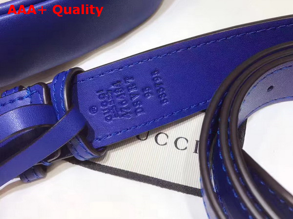 Gucci GG Marmont Matelass Leather Belt Bag Blue White and Red Chevron Leather Replica