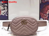 Gucci GG Marmont Matelass Leather Belt Bag in Beige Chevron Leather Replica