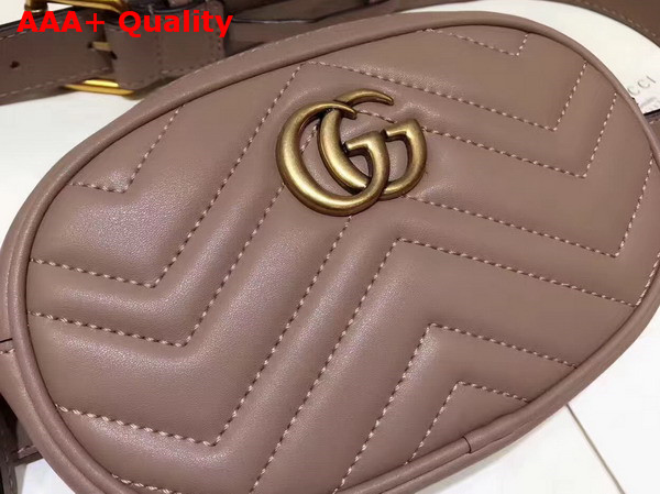 Gucci GG Marmont Matelass Leather Belt Bag in Beige Chevron Leather Replica